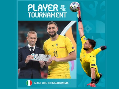 Italian goalkeeper Gianluigi Donnarumma declared player of the tournament at Euro Cup 2020