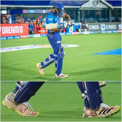 IPL 2021: Rohit Sharma wears special shoes, bats for conservation of rhinos