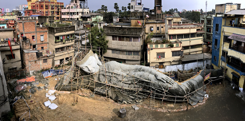 India's largest reclining Buddha is getting ready in Kolkata for Bodh Gaya installation
