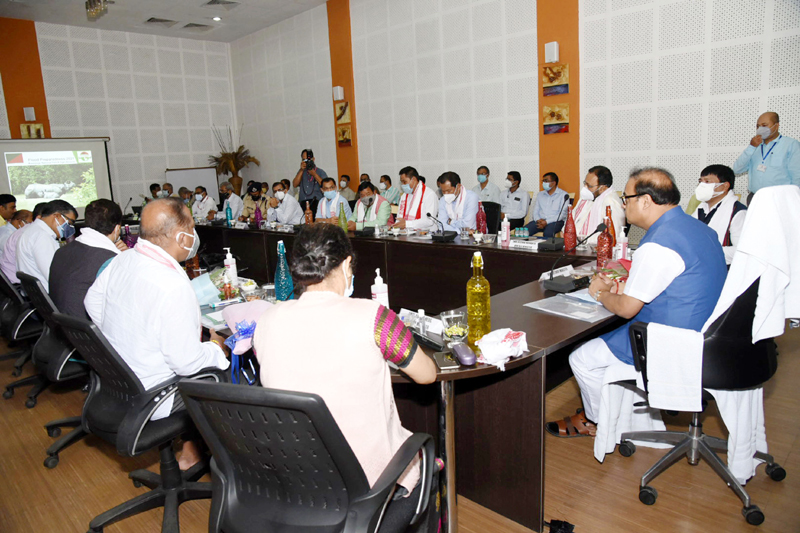 Assam CM Himanta Biswa Sarma in review meeting