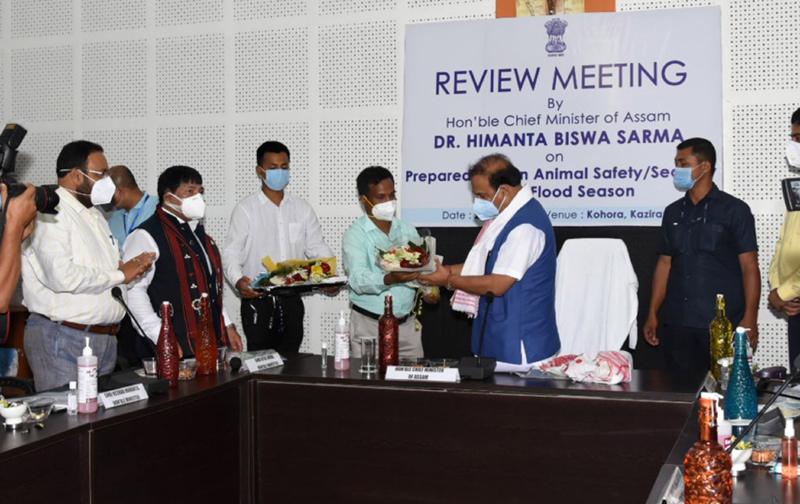 Assam CM Himanta Biswa Sarma in review meeting