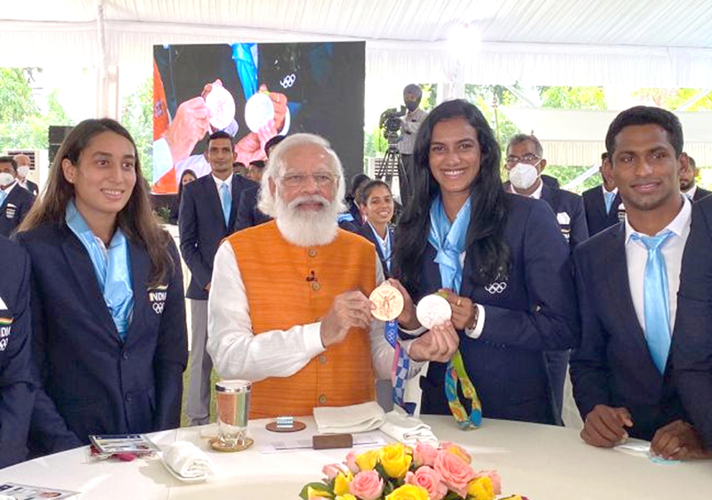 PM Modi meets PV Sindhu in Delhi