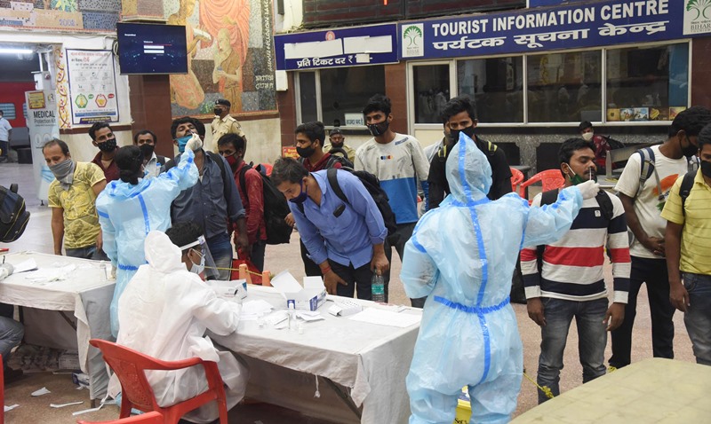 Covid-19 testing undergoes in India amid massive Covid-19 spike