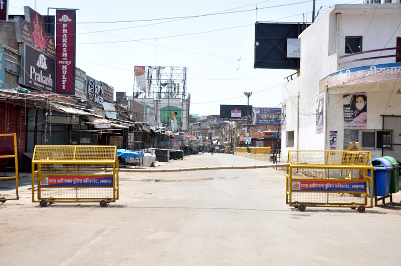 Anti-Covid lockdown in Lucknow