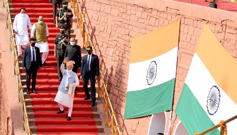 PM Modi addresses nation on the occasion of 75th Independence Day in Delhi
