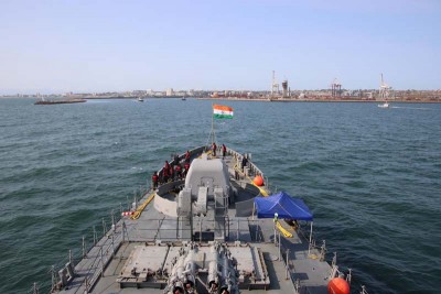 INS Tarkash reaches South Africa to participate in seventh edition of IBSAMAR