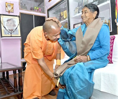 Yogi Adityanath meets mother for first time since becoming Uttar Pradesh CM