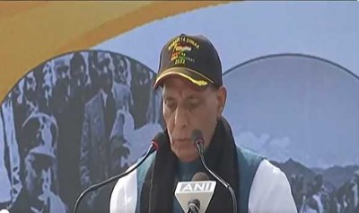 Rajnath Singh in Srinagar for Shaurya Divas