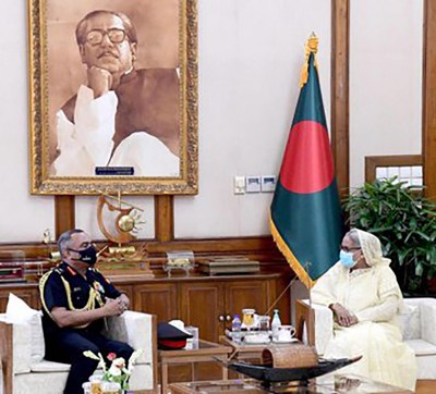 Indian Army chief Manoj Pande meets Sheikh Hasina