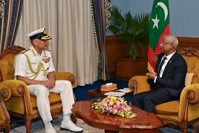 Chief of Naval Staff  Admiral R Hari Kumar visiting Maldives