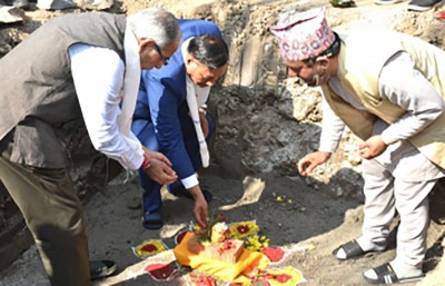 Ground Breaking ceremony of India-funded Tribhuvan University Central Library takes place, envoy Vinay Mohan Kwatra attends