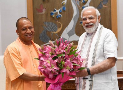 Yogi Adityanath meets PM Modi in New Delhi after UP polls victory