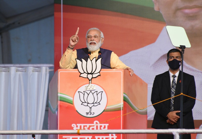 PM Modi attends public meeting near Bodgeshwar Temple in Goa's Mapusa