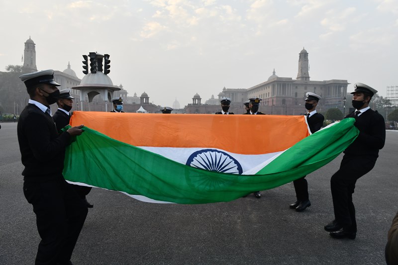 Rehearsal for Beating retreat in New Delhi