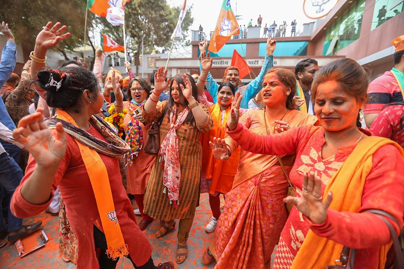 Election 2022: Glimpses of celebrations as BJP retains UP, two other states and AAP sweep Punjab