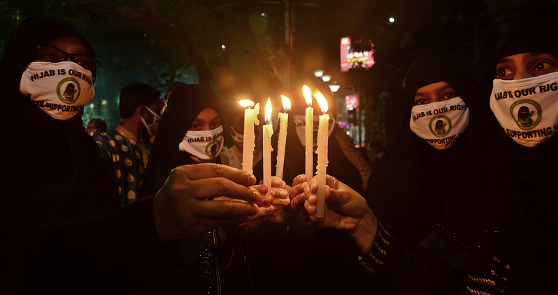 Hijab row: Candlelight protests held in Kolkata