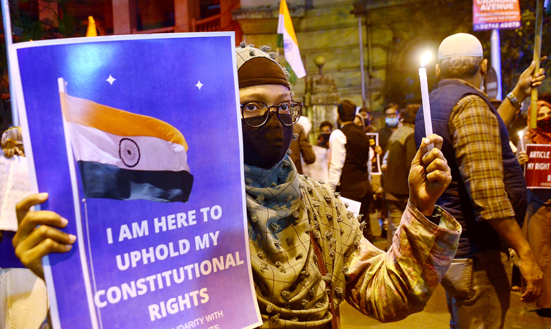 Hijab row: Candlelight protests held in Kolkata