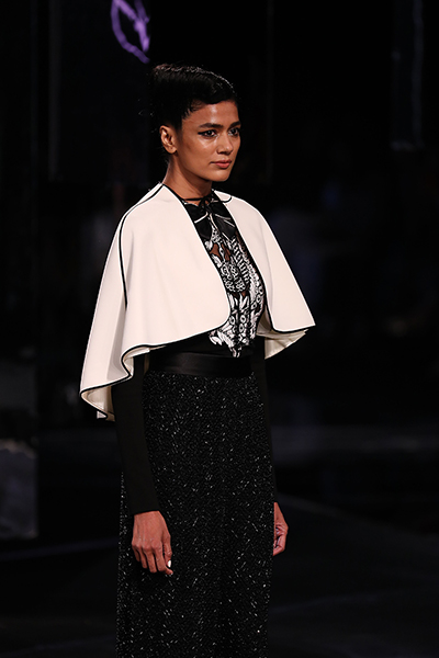 Shahab Durazi presents his black and white collection at the Lakme Fashion Week 2022