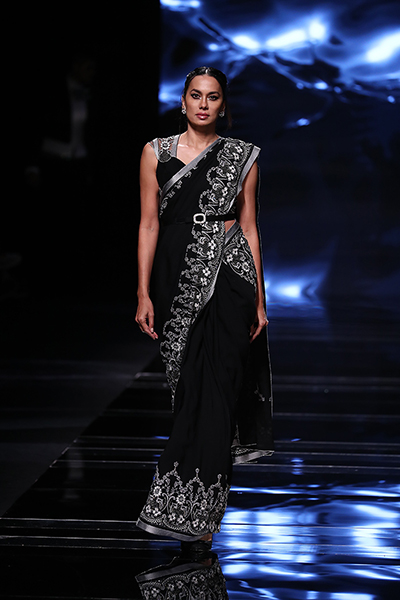 Shahab Durazi presents his black and white collection at the Lakme Fashion Week 2022