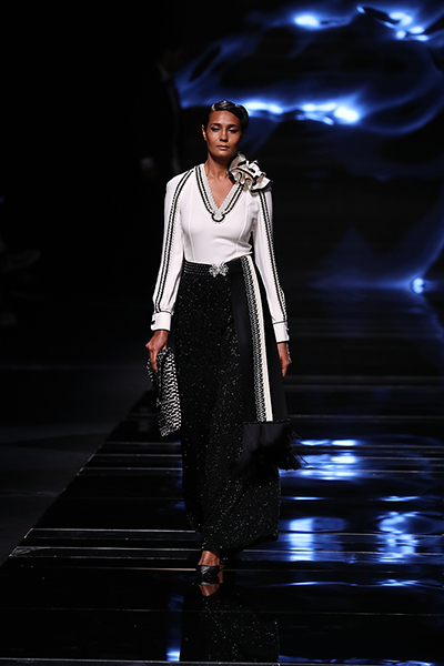 Shahab Durazi presents his black and white collection at the Lakme Fashion Week 2022