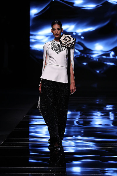 Shahab Durazi presents his black and white collection at the Lakme Fashion Week 2022