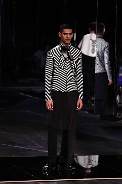 Shahab Durazi presents his black and white collection at the Lakme Fashion Week 2022