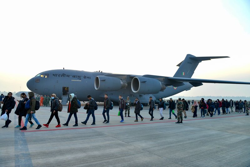 Students evacuated by IAF from war-torn Ukraine arrive at Hindon Air Force Station