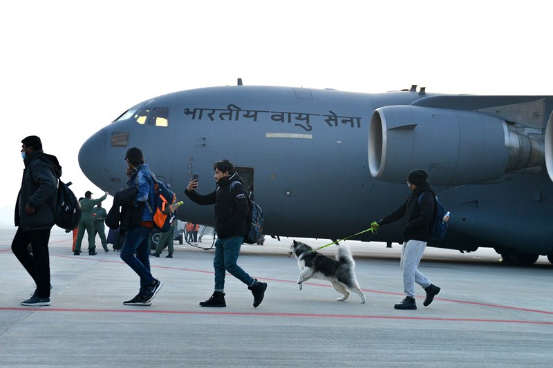 Students evacuated by IAF from war-torn Ukraine arrive at Hindon Air Force Station