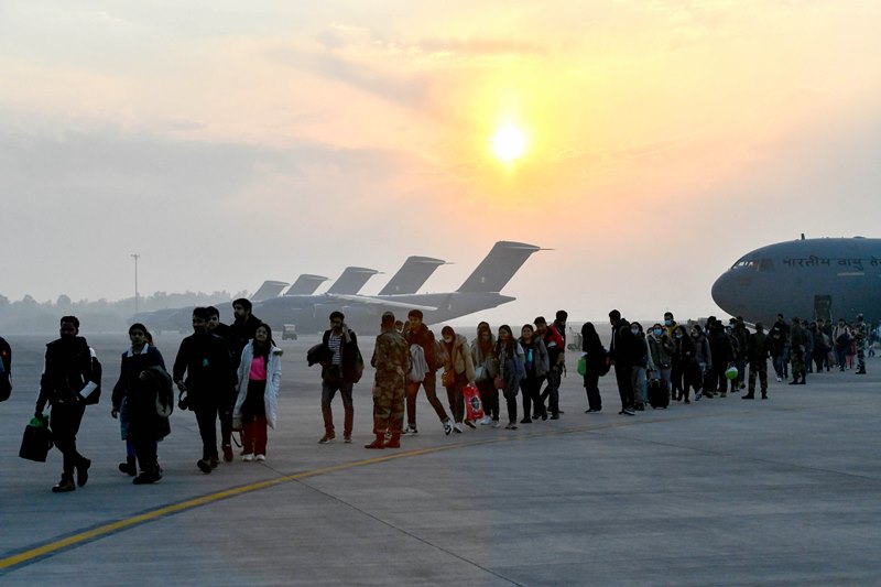 Students evacuated by IAF from war-torn Ukraine arrive at Hindon Air Force Station