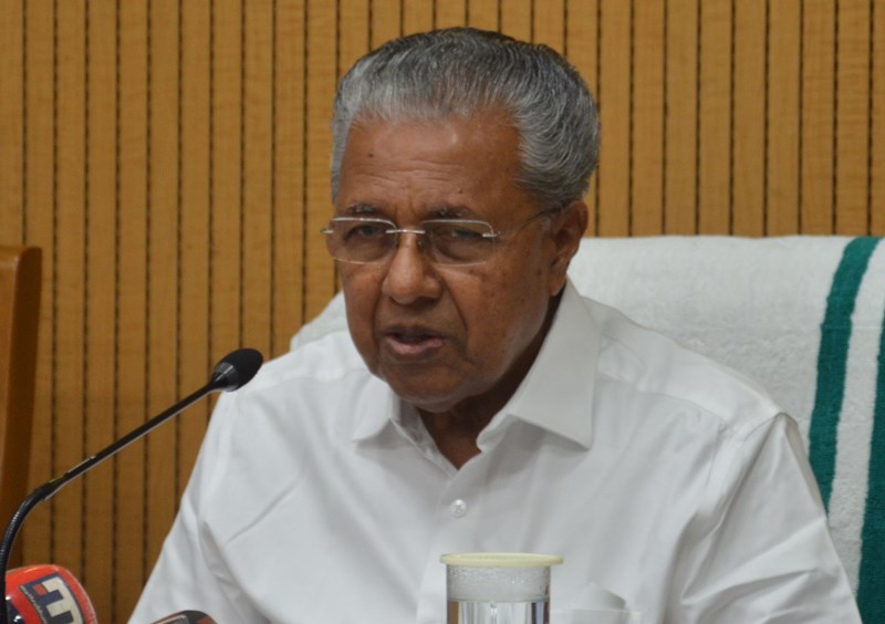 Pinarayi Vijayan addressing press conference at Delhi's Kerala House