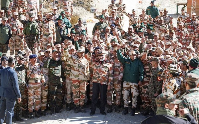 PM Modi celebrates Diwali with Indian Army jawan at Himachal Pradesh's Lepcha