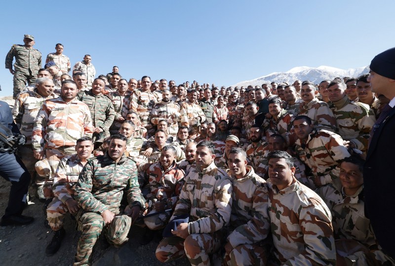 PM Modi celebrates Diwali with Indian Army jawan at Himachal Pradesh's Lepcha