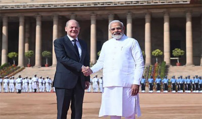 German Chancellor Olaf Scholz arrives in India, to hold talks with PM Modi