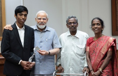 'Had very special visitors': PM Modi meets chess grandmaster R Praggnanandhaa, his parents