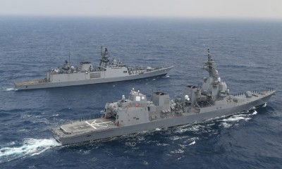 INS Sahyadri exercises with Japanese Maritime Self Defence Force ship JS Suzutsuki