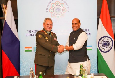 Rajnath Singh meets  Russia Army General Sergei K Shoigu at SCO sidelines, discusses issues related t military-to military ties