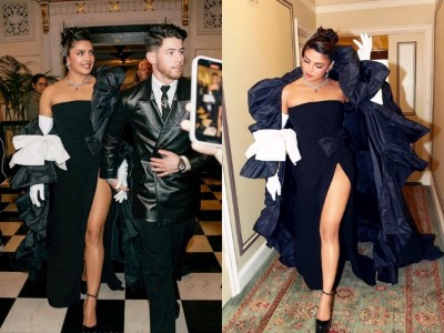 Priyanka Chopra attends Met Gala '23 with husband Nick Jonas, slays red carpet in monochrome look