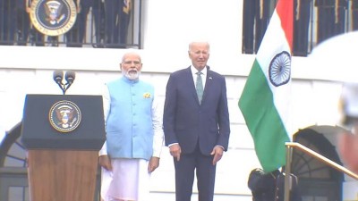 PM Modi gets grand welcome at White House, says 'India, US ties based on democratic values'