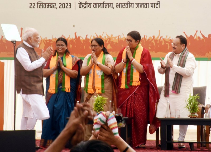 PM Modi addresses BJP Mahila Morcha activists in Delhi