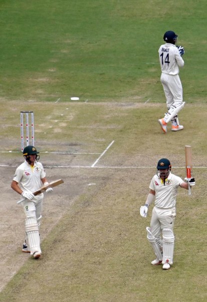Indian team with trophy after test series win against Australia in Ahmedabad