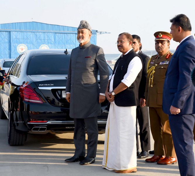 Sultan of Oman Haitham Bin Tarik arrives in India