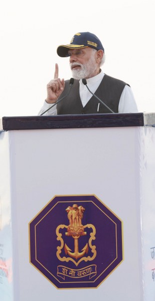PM Modi addressing at Navy Day 2023 celebrations in Maharashtra