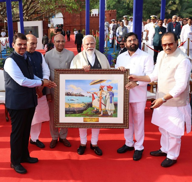 PM Modi addressing at Navy Day 2023 celebrations in Maharashtra