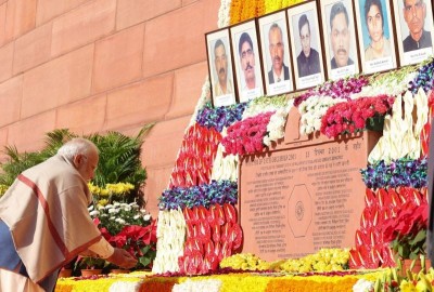 PM Modi pays homage to martyrs of the 2001 Parliament attack