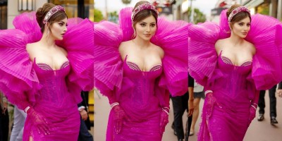 Urvashi Rautela looks stunning in pink dress at Cannes 2024