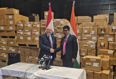 India hands over first tranche of humanitarian assistance to Lebanon