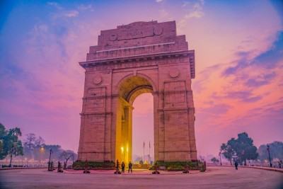 French contingents participate in rehearsals in New Delhi's Vijay Chowk ahead of Republic Day celebrations