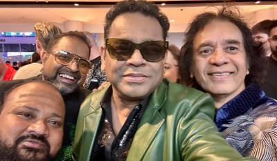 It's raining Grammys for India: AR Rahman shares selfie with Zakir Hussain, Shankar Mahadevan