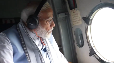 PM Modi conducts aerial survey of landslide-hit Wayanad