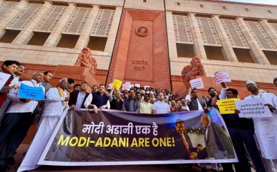 INDIA bloc cracks visible in Parliament as SP and TMC skip Adani protests